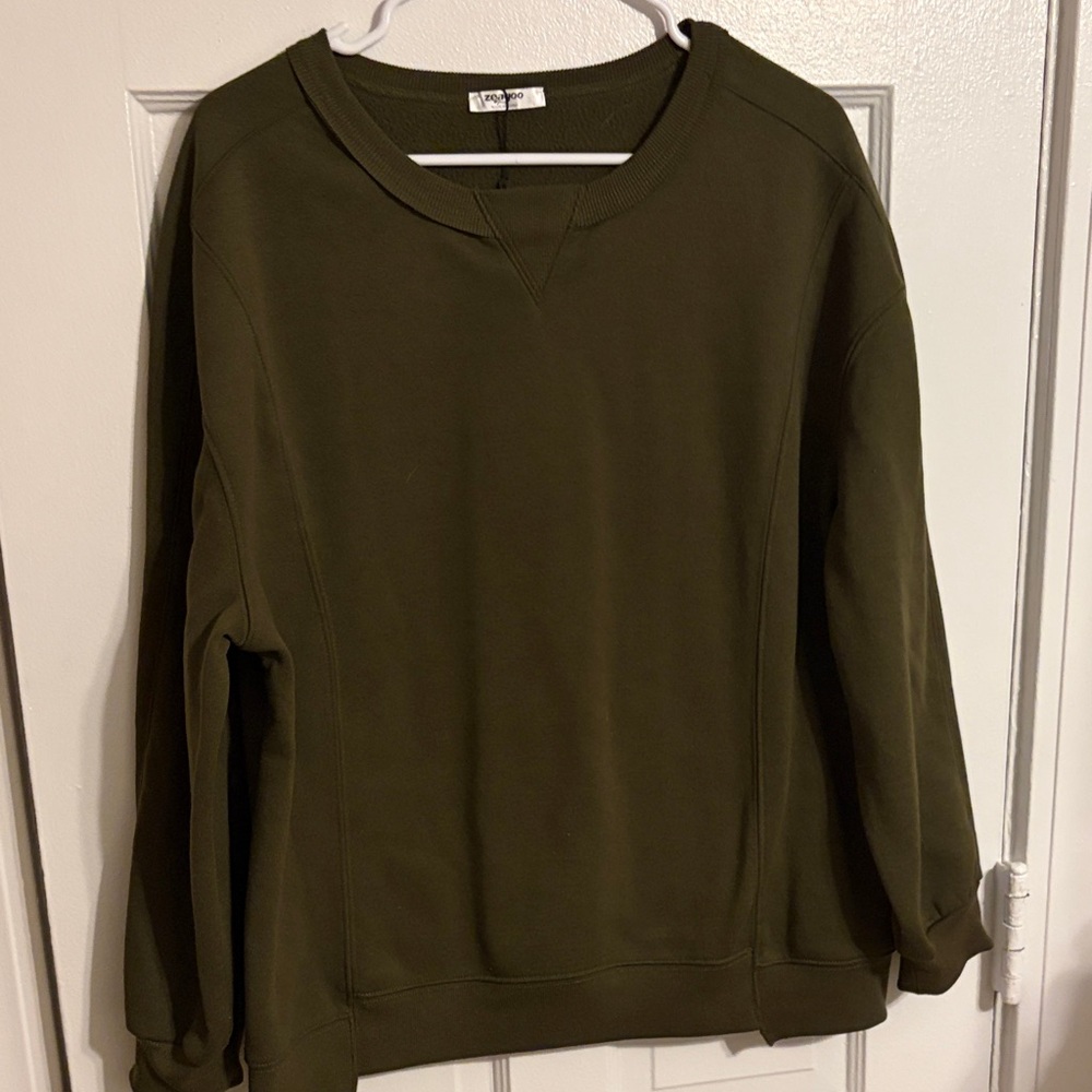 Zeagoo Dark Olive Pullover - Picture 3 of 4